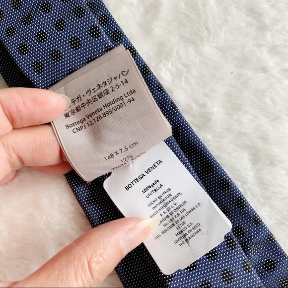 NWT Authentic Bottega Veneta Silk Ties Polka Dots - Picture 4 of 7
